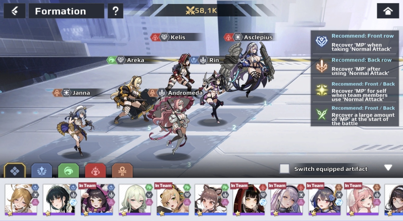 Placement stratégique des personnages pour le combat