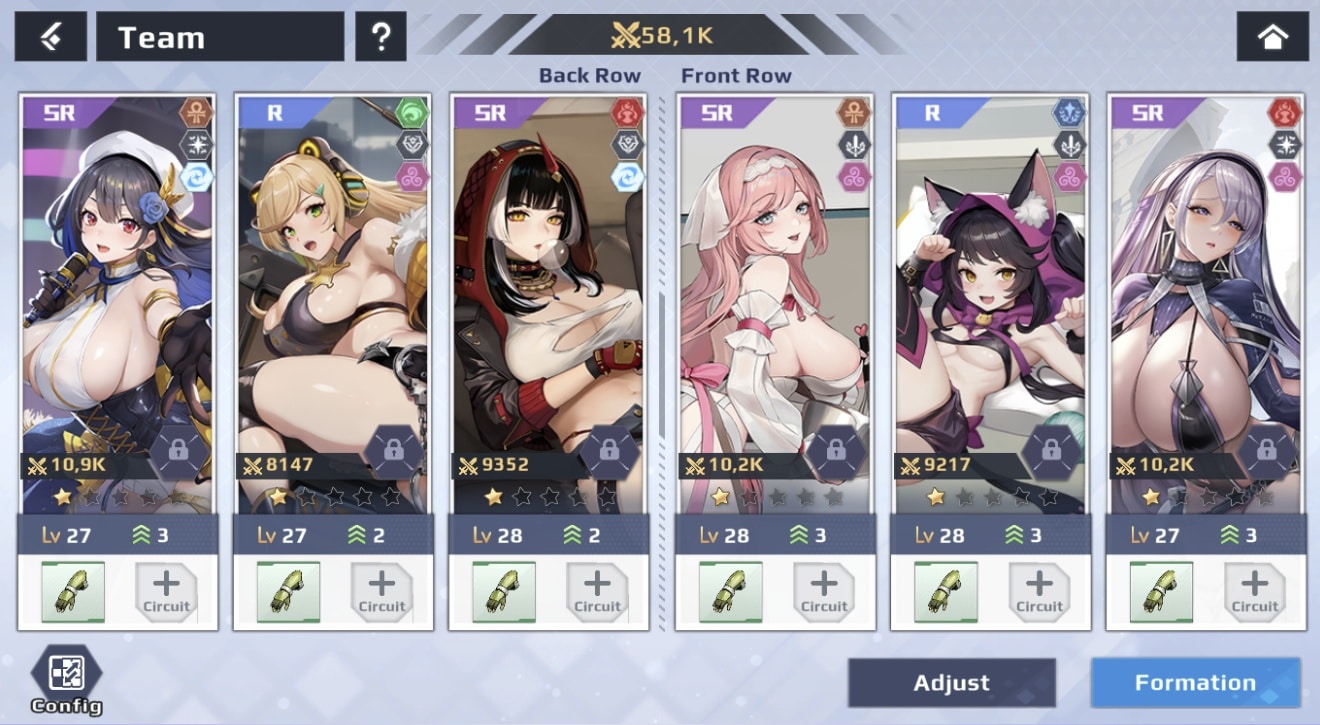 Harem et personnages du jeu Aeons Echo