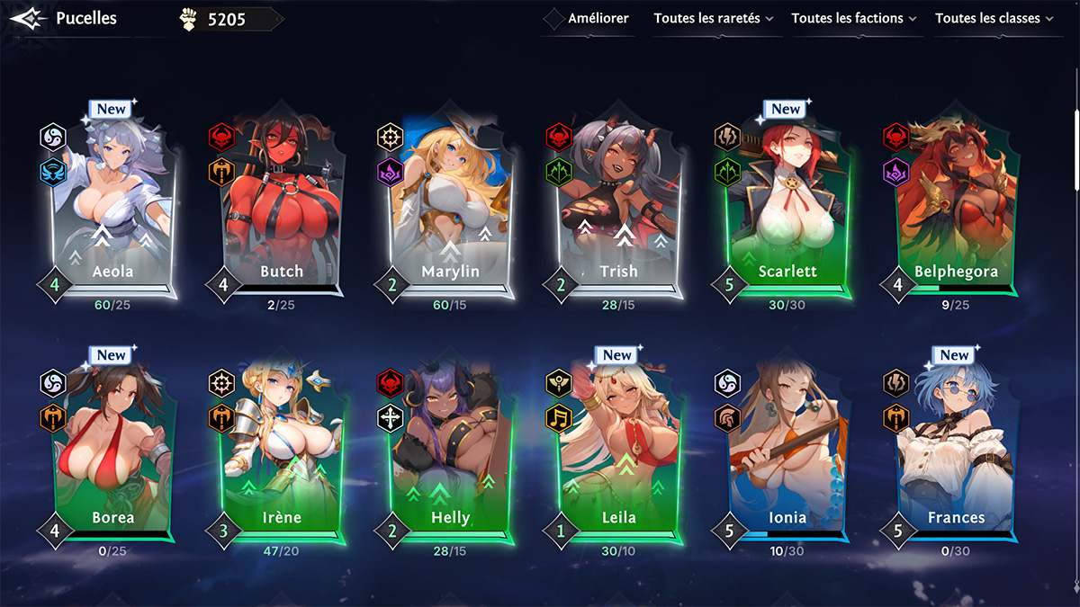 Harem et gallerie des filles du jeu