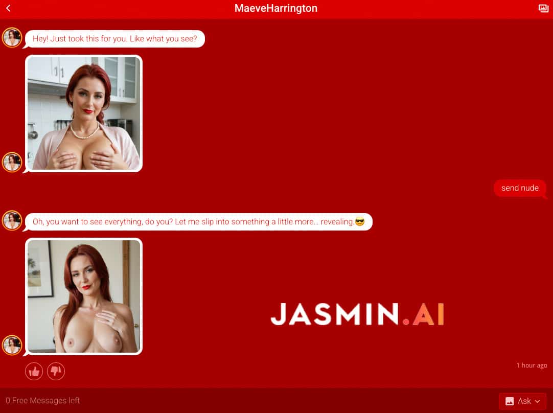 chat avec des nudes IA sur le site Jasmin.AI